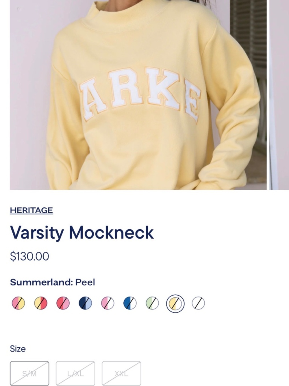 PARKE Summerland Classic Mockneck Peel White Logo L/XL NWT - Picture 2 of 4